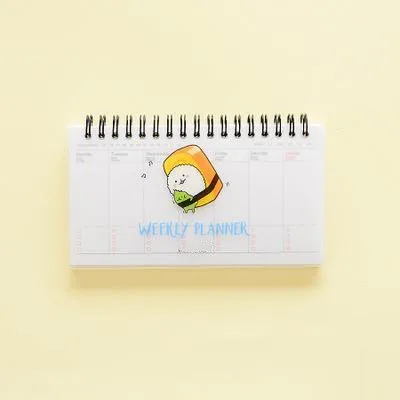 Kawaii японские суши Еженедельный план катушки прозрачный дневник планировщик дня организатор расписание офиса школьные принадлежности - Цвет: Egg Cooked
