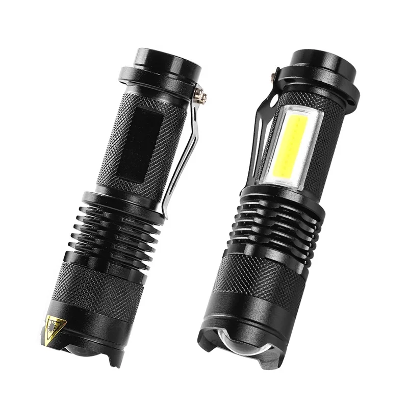 1PC OutdoorSuper Bright Mini COB LED Flashlight 14500 Battery Led Torch COB Flashlights 4 Modes Portable Lights For Camping