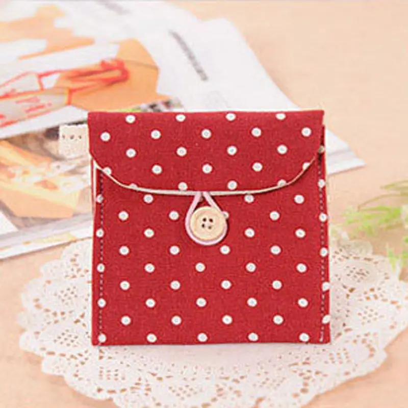 1PC Cute Style Cotton Sanitary Towel Napkin Pad Purse Holder Easy Bag