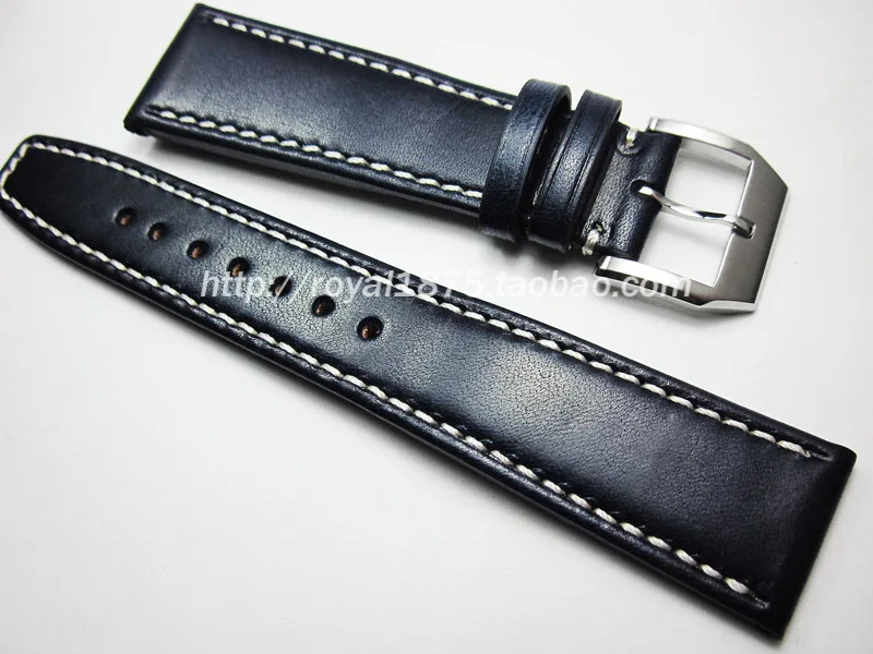 Мм 20 21 22 мм темно синий ручной работы для мужчин пояса из натуральной кожи часы ремешок Высокое качество браслет ремень для Omega/Зенит/IWC