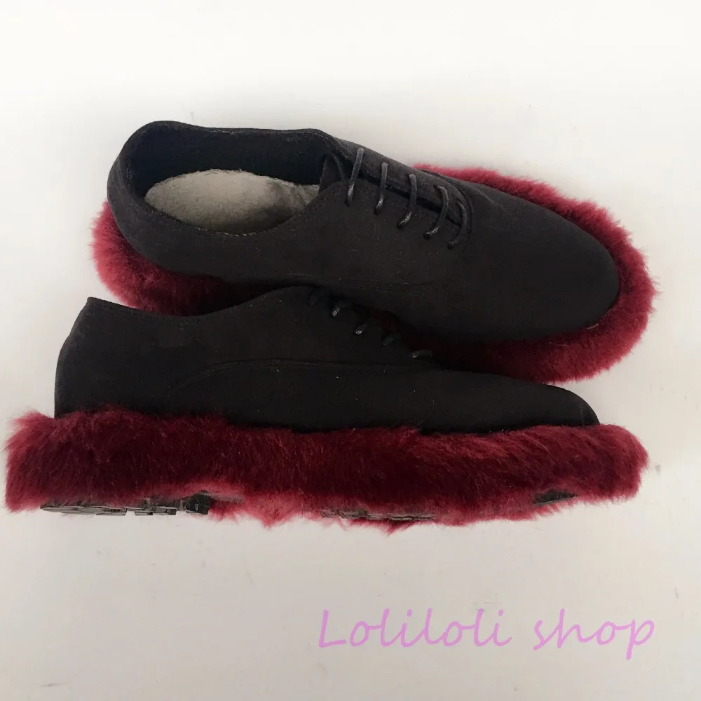 Vino Plana De Diseño Princesa Personalizado Lolita Zapatos Multiple Conejo Rojo Dulce Flock Japonés Plataforma 4174n Piel Negro Loliloli Yoyo qqRAagPw