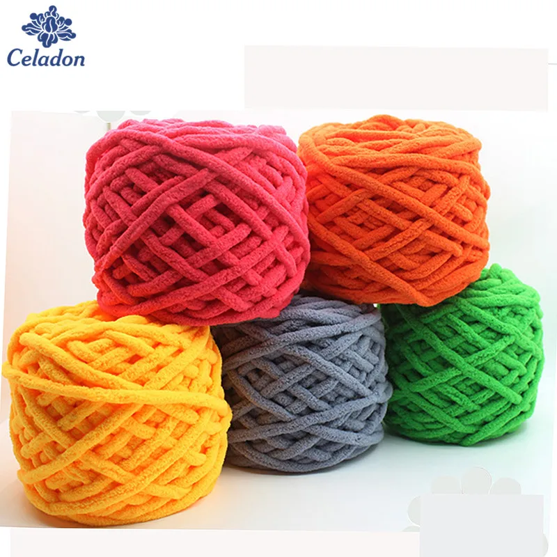 

2Pcs/bag Multi Color Dyed Scarf Hand-knitted Yarn For Hand knitting Soft Milk Cotton Yarn Thick Wool Yarn Giant wool blanket