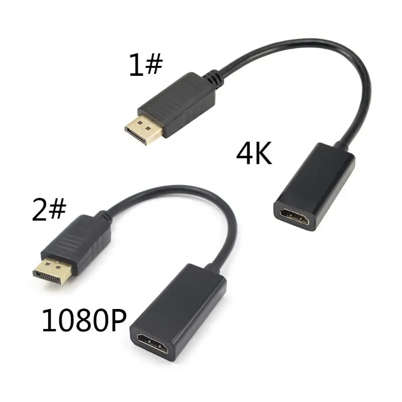 

2019 New Male Display Port To Female HDMI Cable Converter Adaptor DP to HDMI Adapter For Projector Display Laptop TV 4K*2K 1080P