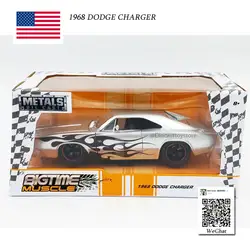 JADA 1/24 масштаб BIGTIME США 1968 DODGE CHARGER автомобиль из литого металла модель игрушка для коллекции, подарок, дети