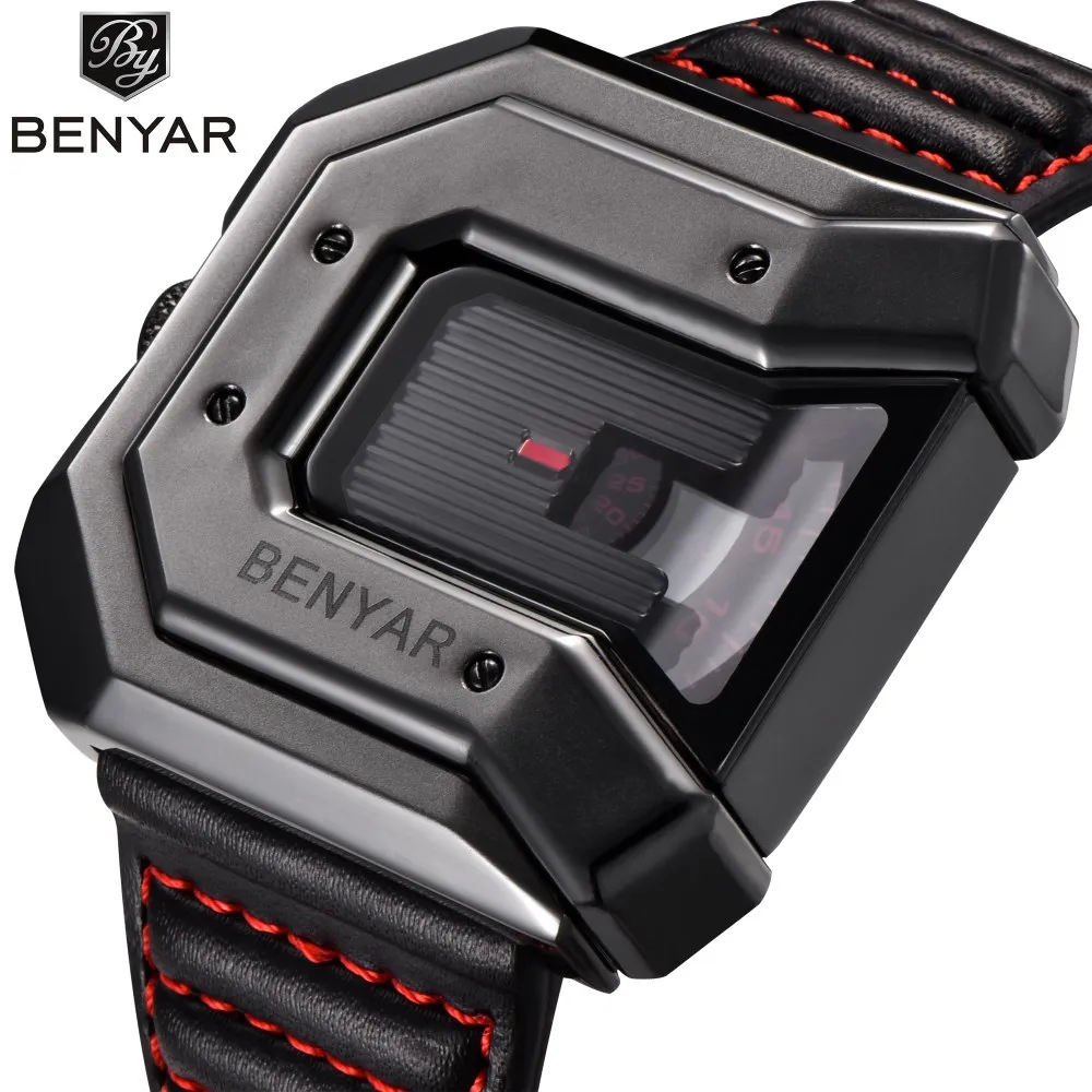 

2018 New Design BENYAR Men Watch Luxury Brand Waterproof Leather Quartz Watch Male Clock Sports Watches Relogio Masculino 5116