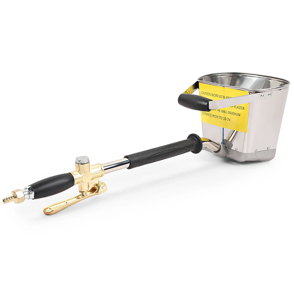 

Ladle Cement Mortar Plaster Spray Gun With Four Jets Stainless Steel Air Stucco Sprayer Lightweight Portable Hand Tools