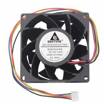 

DC 12V 24V XH2.54-4PIN PWM FG 8038 8cm 80mm 80*80*38mm dual ball bearing Brushless Cooling Fan