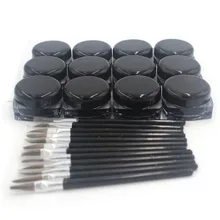 120 шт./лот макияжная подводка для глаз черный Водонепроницаемый карандаш-подводка для глаз Профессиональный гель для Макияжа Косметический+ щетка