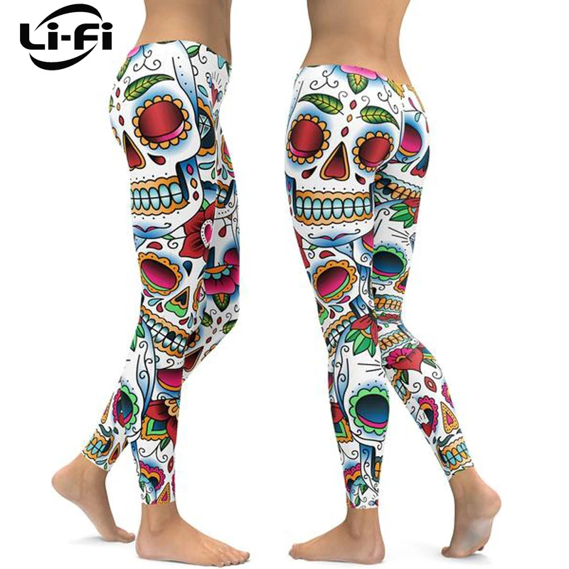 sugar skull yoga pants