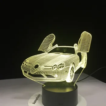

Scissor Doors Sports Car 3D LED Lamp USB Night Light Multicolors Lava LED RGBW Lighting Luminaria Table Kids Christmas Gifts