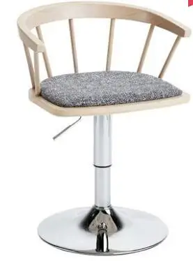 Solid wood bar chair high stool swivel bar chair stylish simple Windsor chair home lift chair.