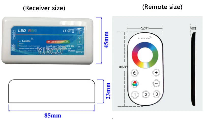 Ультра тонкий сенсорный 2,4 г 3 зоны Беспроводной удаленный один Цвет/CT/RGB/RGBW светодиодный диммер контроллер для светодиодный полосы света