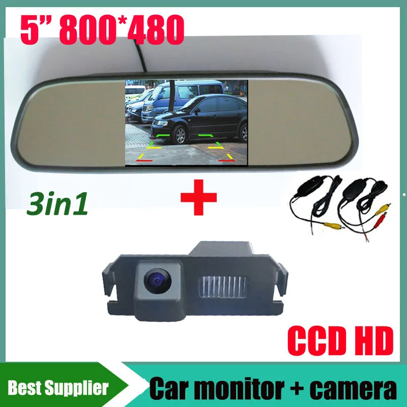 

5" car monitor LCD TFT HD 800*480 + car rearview parking backup camera for HYUNDAI I30 Genesis Coupe for KIA Soul night vision