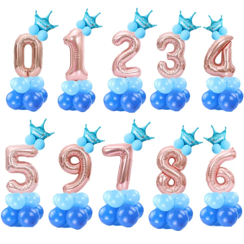 16 шт. фольгированные воздушные шары на день рождения, воздушные гелиевые цифры, воздушные шары с цифрами, праздничные украшения для дня рождения, Детские воздушные шары, шары на день рождения