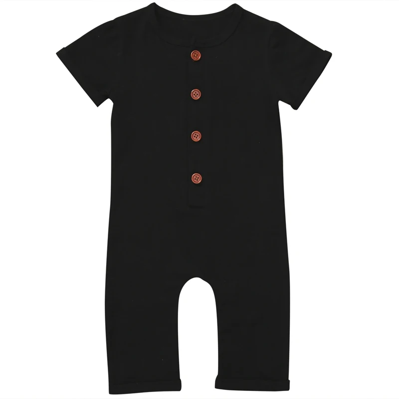 От 0 до 24 месяцев; для маленьких мальчиков; детская одежда; комбинезон короткий рукав с О-образным вырезом великолепный комбинезон черного и серого цвета