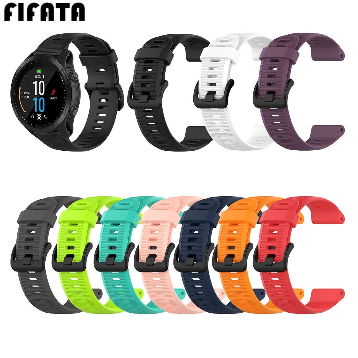

FIFATA Silicone Watch Strap For Garmin Forerunner 945 935 Fienx5/Plus Quatix5 Approach S60 22mm Wristband Replace Accessories