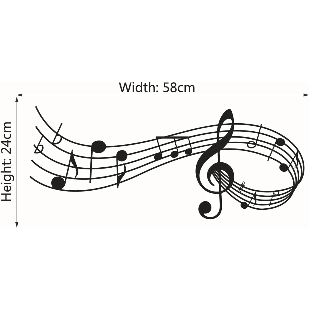 1pcs Wall Sticker Musical Songs Sound Notes Melody Wall Decal Bedroom Office Music Stickers Home Car Decor