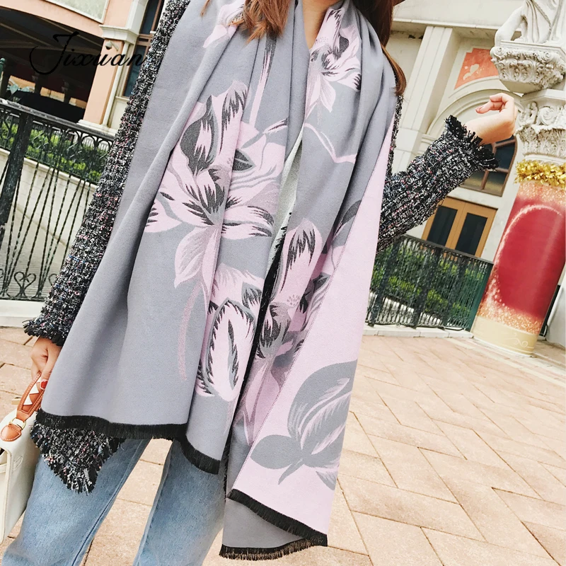 Hot Wool Winter Women Scarf Fashion Autumn Cotton Poncho Capes Warm female rainbow Striped tassel knitted Shawls soft Pashmina