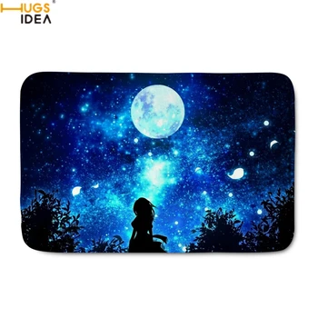 

HUGSIDEA 3D Galaxy/Moon/Universe/Space Print Door Carpets Home Decorative Living Room/Bedroom Floor Mats 40cm*60cm Entrance Rugs
