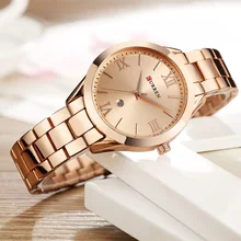 CURREN reloj de oro de las mujeres relojes de señoras creativa de las mujeres relojes de pulsera mujer reloj Relogio femenino Montre Femme