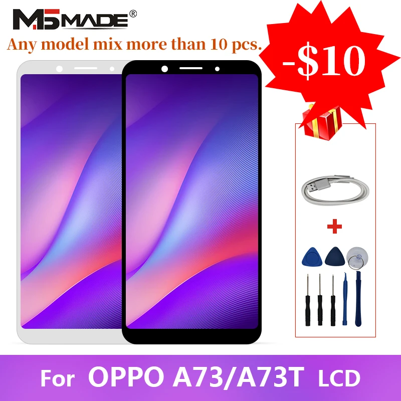 

AAA Quality For OPPO A73 A73T LCD Touch Screen Digitizer F5 Display Replacement Assembly Parts With Frame 100% Tested