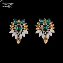 Dvacaman Brand 2017 Gold Plated Indian Wedding Bridal Statement Jewelry Earrings Women Fashion Big Flower Drop Earrings Gift R13