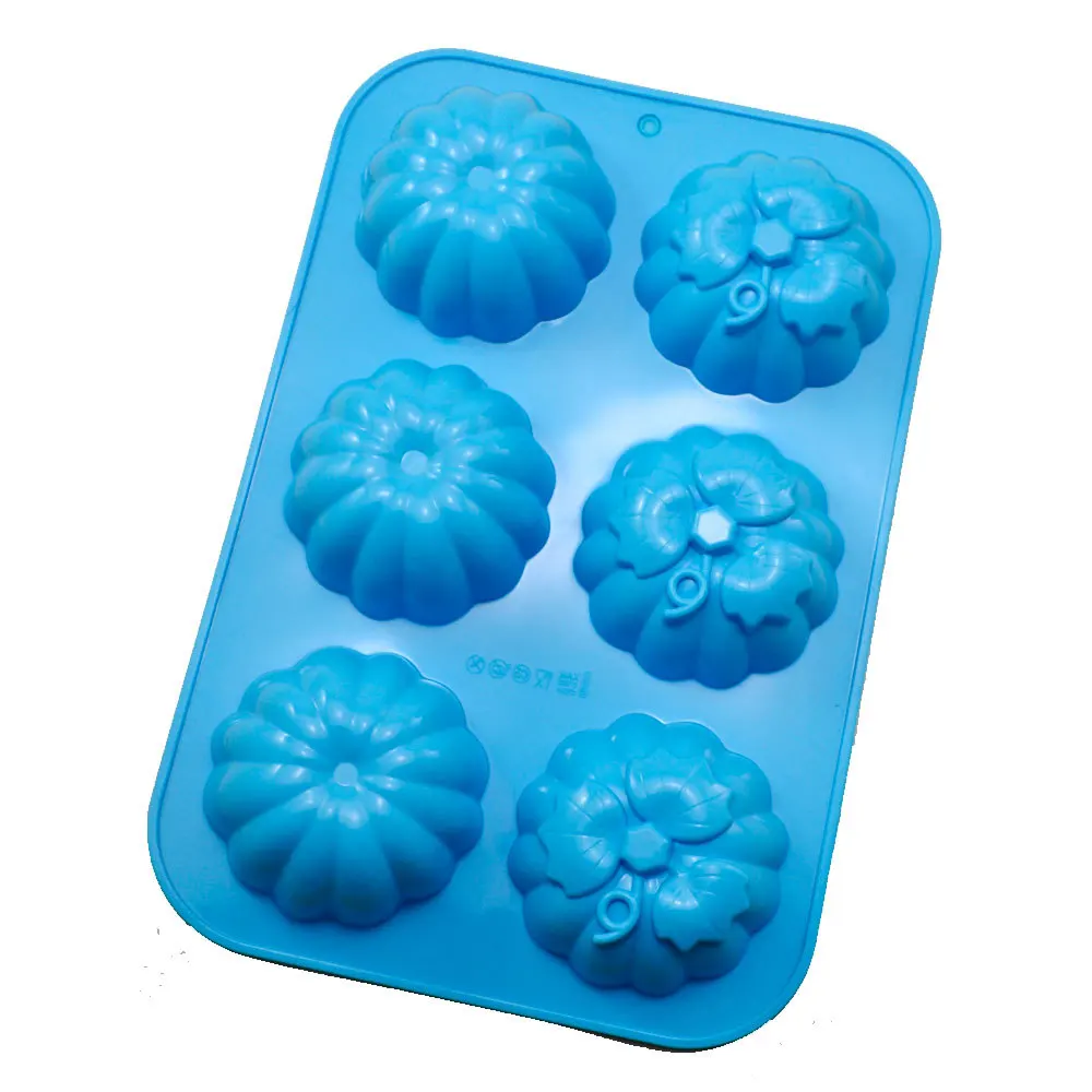 

Special baking cake mold microwave oven stereo 6-hole pumpkin Soap Making Silicone Mold