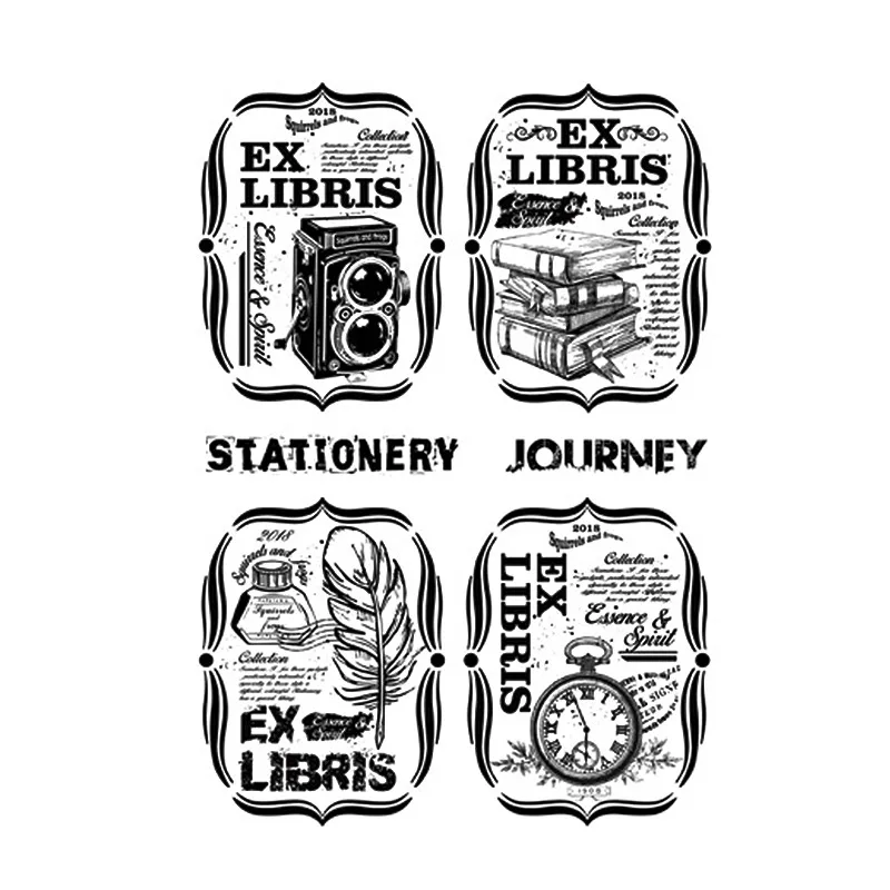 

Exlibris Journey Clear Stamps for Scrapbooking DIY Silicone Seals Photo Album Embossing Folder Paper Maker Template Decor Crafts
