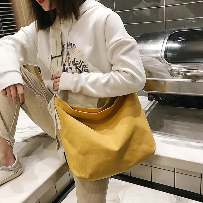 

Soft Canvas Bag Large Capacity Women Shopping Bag 2019 New Casual Hasp Ladies One Shoulder Tote Bags