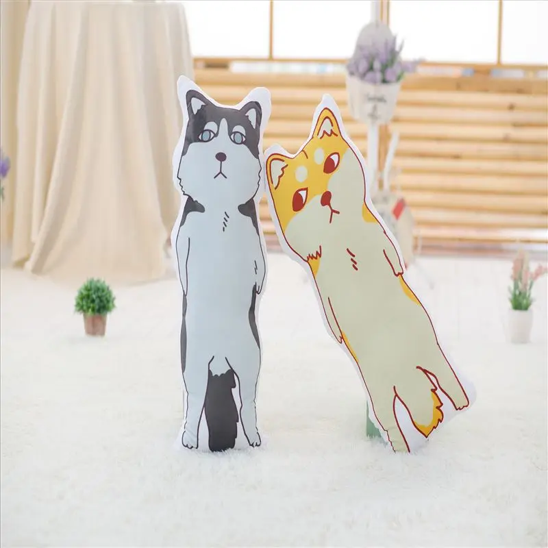 

Two hay pillow cushions Akita dog Chai dog cushions puzzled dog pillow expression package husky pillow double-sided printing