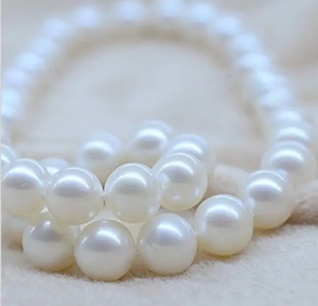 

HUGE 18"12-14MM PERFECT freshwater GENUINE WHITE PEARL NECKLACE 925silver GOOD LUSTER