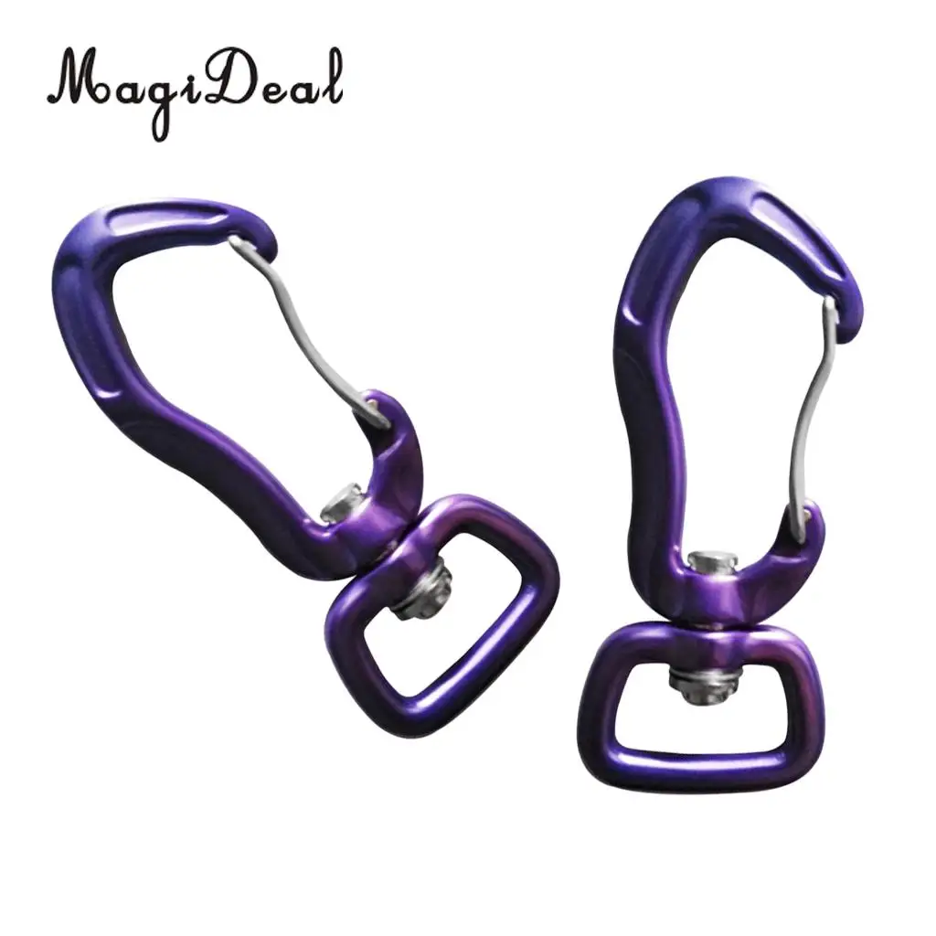 Outdoor 1 Pair Rock Tree Climbing Swivel Carabiner Hanging Connect Hook Camping 71/76mm round eye for Camping Caving Climbing