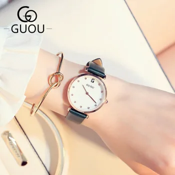

New Relogio Feminino Brand Luxury Fashion Quartz Watch Women Rhinestone Dress Watches Retro Design Leather Band waterproof Watch