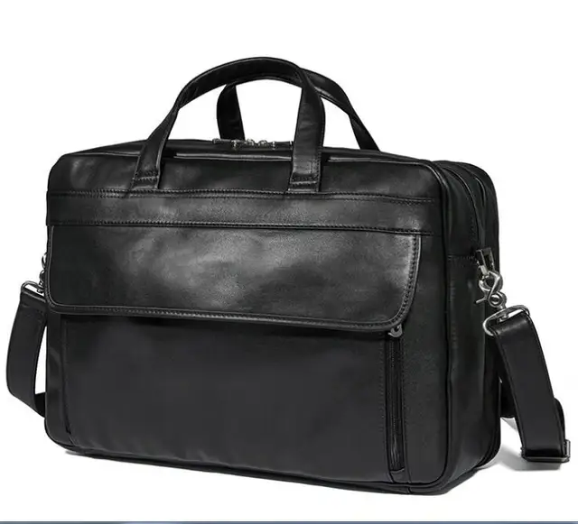 LEXEB Full Grain Men's Leather Briefcase 17" Laptop Bags Large Capacity