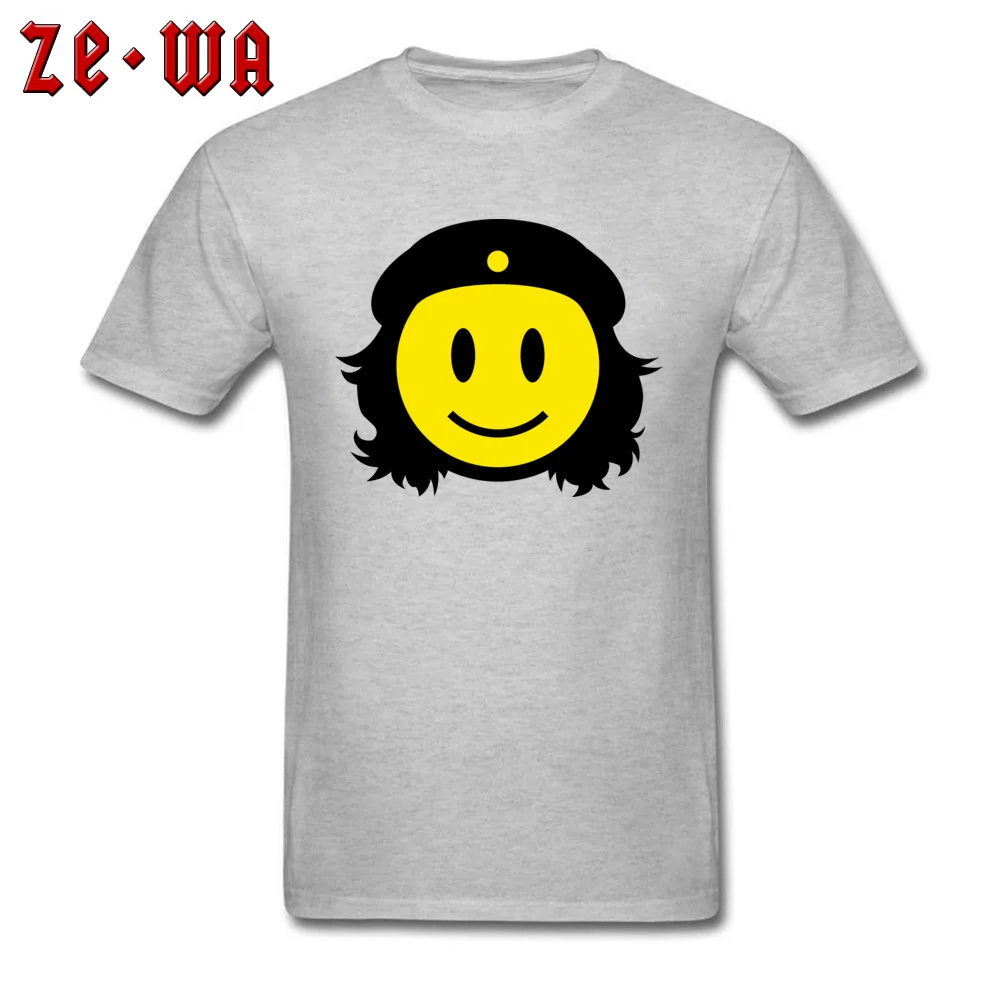 Che Smiley 2018 Short Sleeve Funny T Shirts 100% Cotton Crewneck Men's Tops & Tees Crazy Tee Shirt Father Day Free Shipping Che Smiley grey