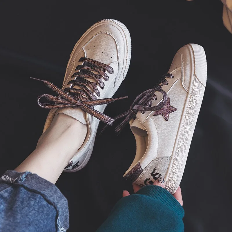 

Shoes Women Casual Shoes Sneakers Women 2019 Autumn Fashion Vulcanized Shoes White Star Low Flat Shoes Ladies Skateboarding