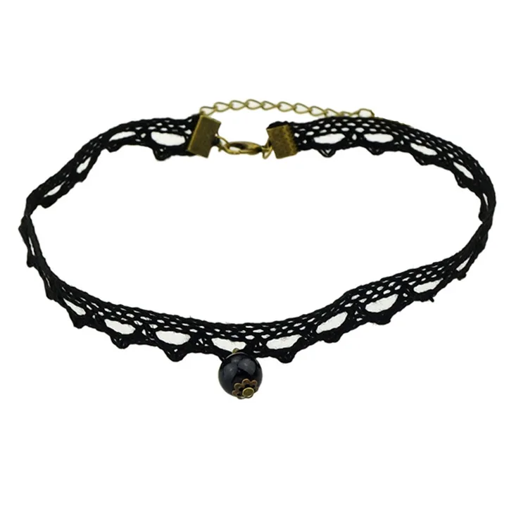 Женское Ожерелье чокер с бусинами в готическом стиле|necklace accessories|pendant quartznecklace
