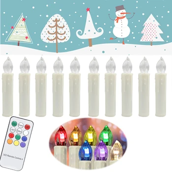 

70pcs Multicolor Electronic flickering LED Candle Christmas Light Home Party Decor with Remote Control