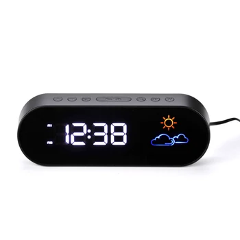 

2017 new radio alarm clock LED electronic creative color weather forecast mute digital bedside clock snooze function WITFAMILY