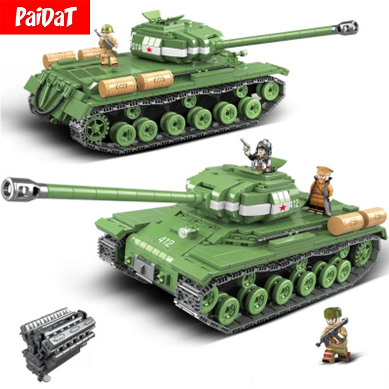 

Military Series World War II WW2 IS-2M Heavy Tank Model Building Blocks Legoing 100062 For Children Gift Toys Bricks 1068Pcs