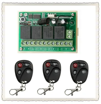 

DC12V 4CH 10A Wireless Remote Control Switch System teleswitch 1*Receiver + 3 *Transmitters for Appliances Gate Garage Door