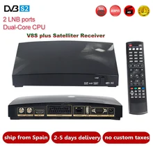 Original V8S Plus DVB-S2 Digital Satellite TV Receiver Full HD 1080P AV HD Output decoder Support Xtream IPTV Youtube Biss Key