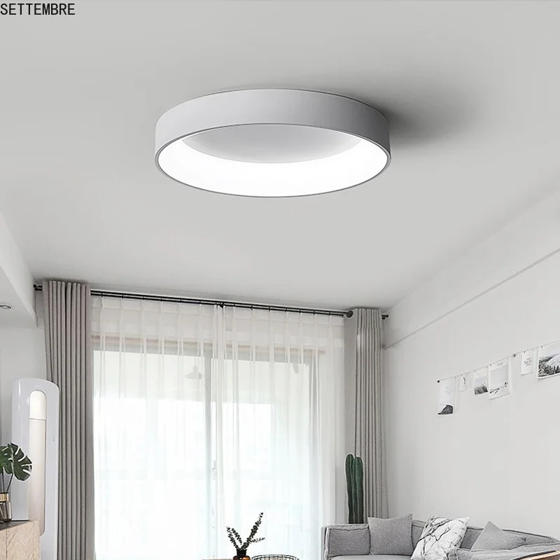 

SETTEMBRE Nordic Round Bedroom Led Ceiling Light Dining Room Bar White Gray Ceiling Lamp D 45CM 60CM 80CM