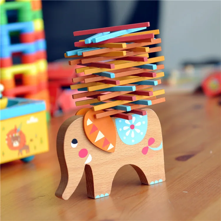 

MiDeer Wooden Stacking Balance Elephant Educational Math Toys for Children Learning Play Puzzle Games Kids Gift Boy Girl