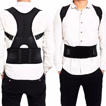 Male Female Adjustable Magnetic Posture Corrector Corset Back Men Brace Back Belt Lumbar Support Straight Back Support Belt B002