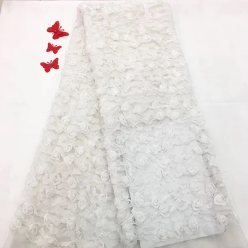 

French Mesh Lace Fabric 2018 High Quality Beaded Lace Four Color Blue Black Gold Pink Lace Fabric For Wedding Dress