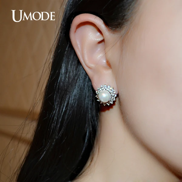 UMODE Elegant Synthetic Pearl Earrings for Women French Clip Stud Earrings Wedding Jewelry For Women Retro Brand Brincos UE0161B