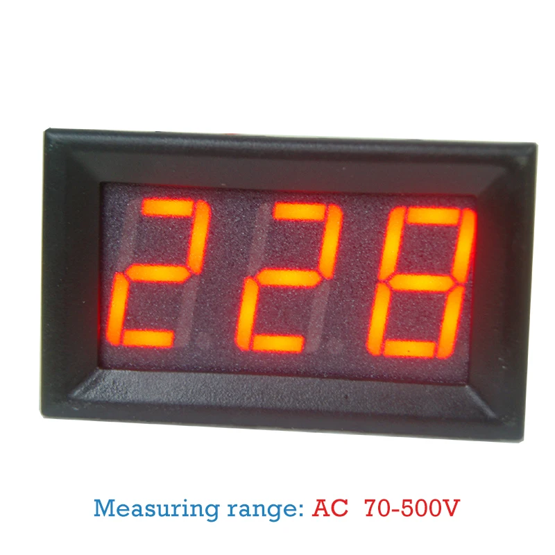 

RED 2 wire 0.56-inch DC digital voltmeter AC70V-500V Home Use Voltage Display DIY
