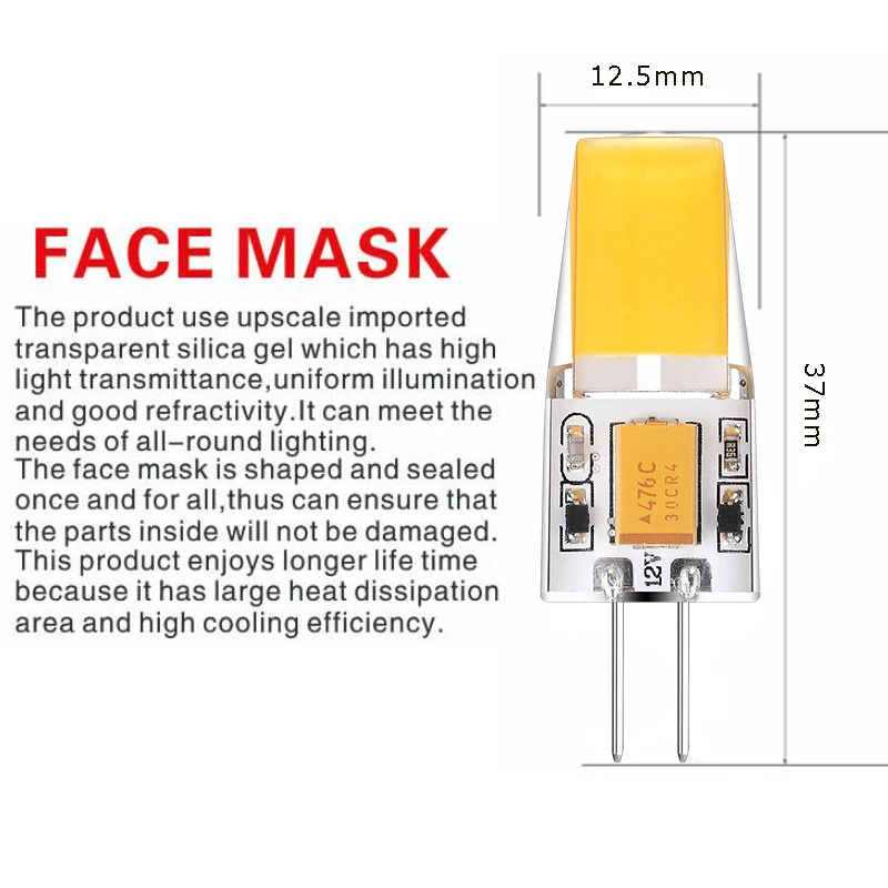6 шт./лот G4 Светодиодный светильник 12 В AC DC 3 Вт COB светодиодный G4 светильник 360 Угол луча без мерцания теплый натуральный холодный белый заменить 30 Вт галогенная лампа