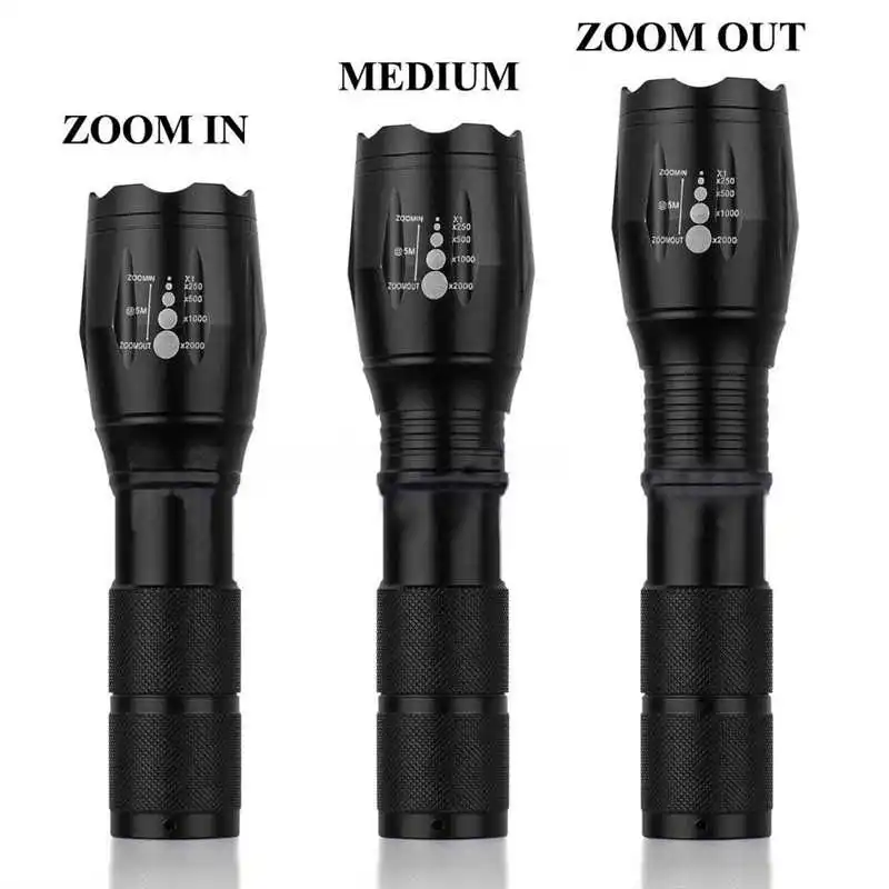 PROBE SHINY powerful led flashlight T6 LED Tactical Flashlight Military Zoomable Torch fanatic use 18650AAA battery #3S25 (1)